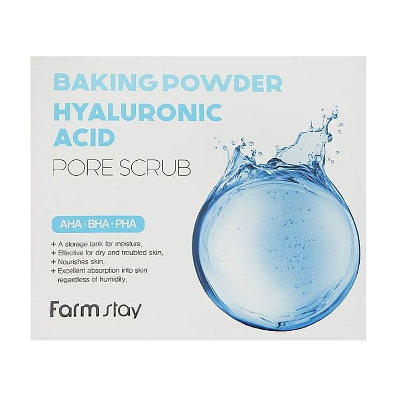 Скраб для обличчя FarmStay Baking Powder Hyaluronic Acid Pore Scrub з гіалуроновою кислотою, 25*7 г